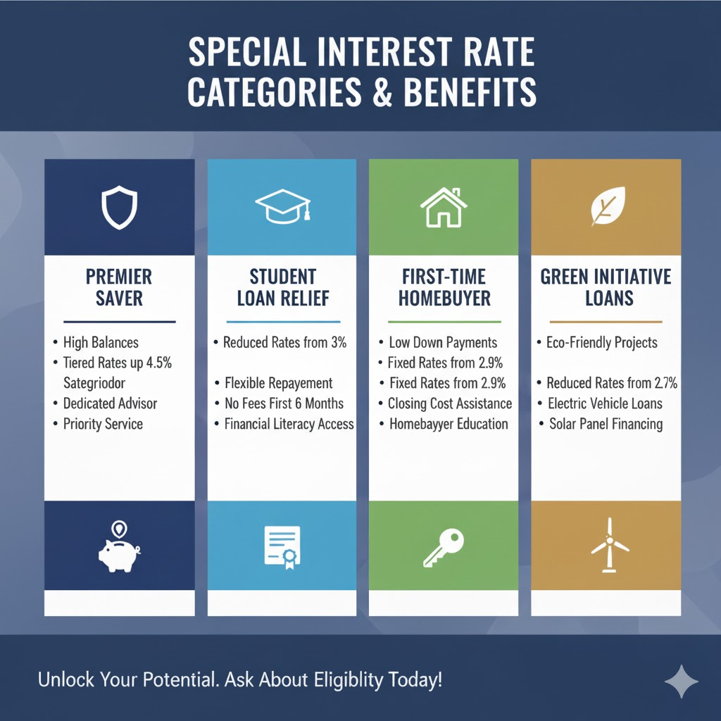 Special Interest Rate Categories and Benifits
