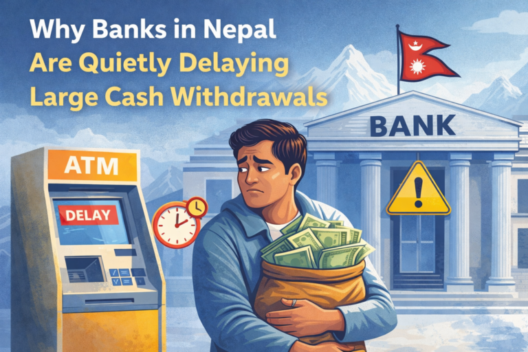 Large cash withdrawal delay at Nepal commercial bank